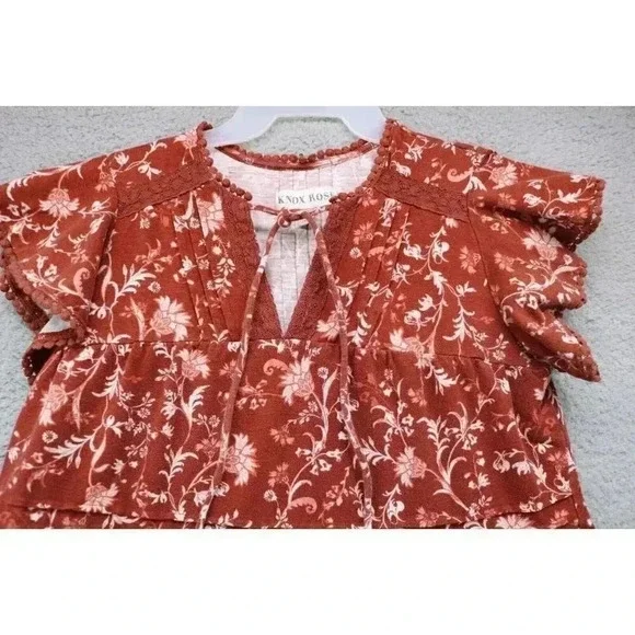 Knox Rose Women's Dress-Size Large-Boho-Bohemian Flowey Dress - Picture 2 of 7